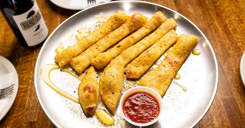 Served Breadsticks, angled view