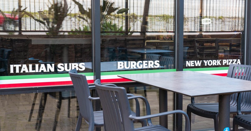 Closeup view of a exterior table