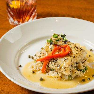 Roasted Halibut on risotto