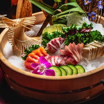 Assorted sashimi.