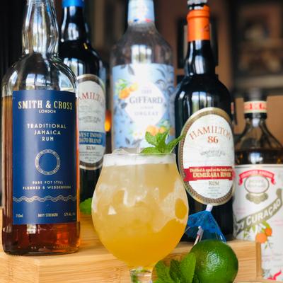 Drinks in bottles and glasses.