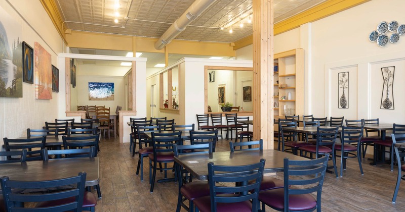 Interior, wide view of dining area