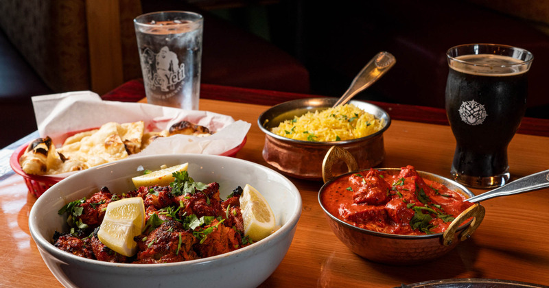 Different dishes on table