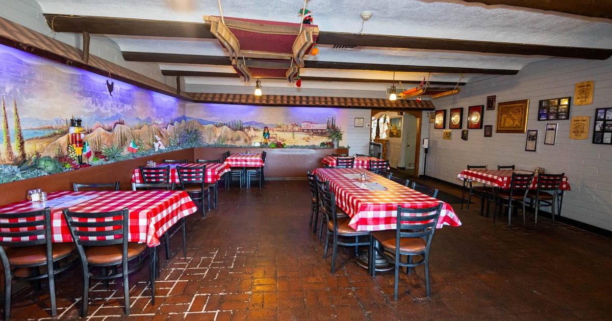 Interior, dining area with tables and chairs
