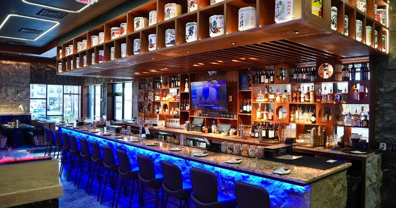 Interior, a bar with bar stools
