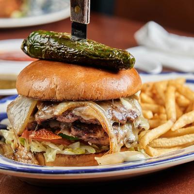Jalapeno Burger, side view.