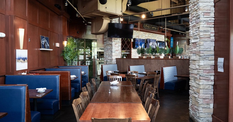 Dining area, tables and seats ready for guests