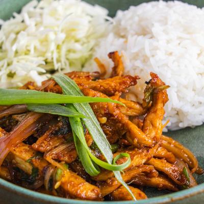 Ginger Chili Chicken Rice Bowl.