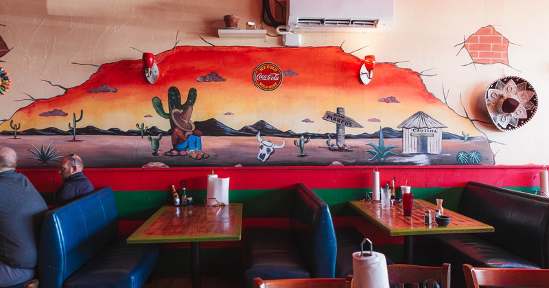 Interior, dining area, wall art