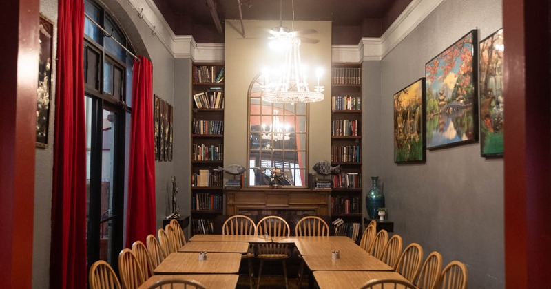 Interior, separate room with tables and chairs