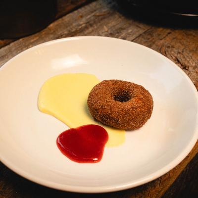 Fresh donut with glaze.