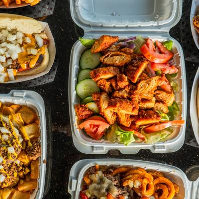 Various meals, top view.