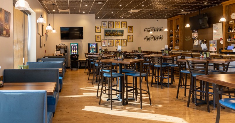 Interior, booths and tables