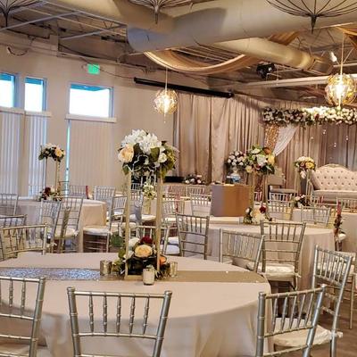 Decorated tables ready for guests