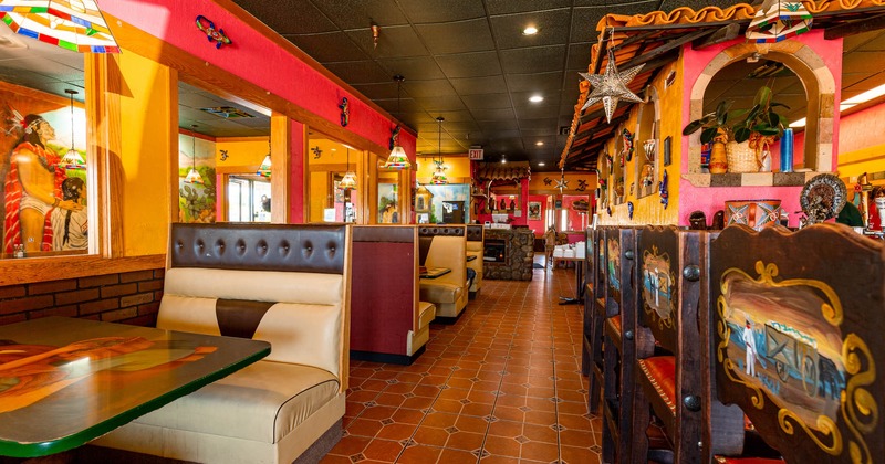 Interior, dining booths