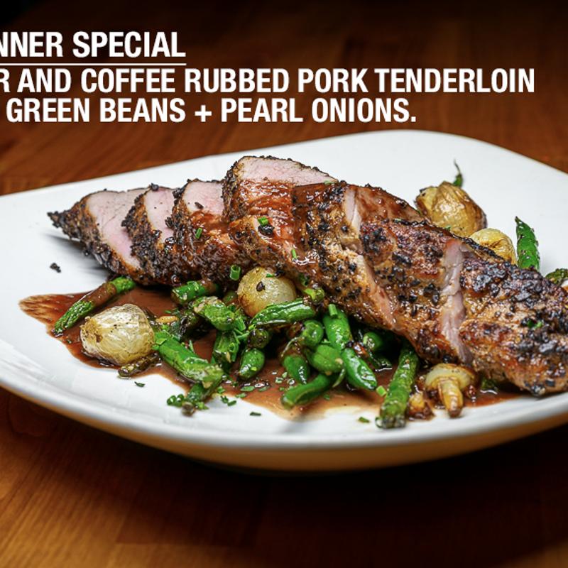 Brown Sugar and Coffee Rubbed Pork Tenderloin*.