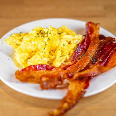 Bacon and eggs.