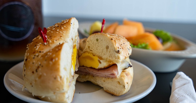 Ham and egg sandwich