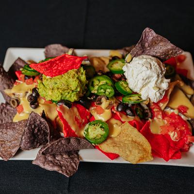 Nachos served, top view