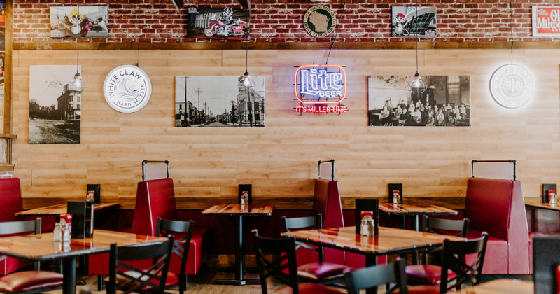 Interior, booths and tables ready for guests