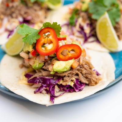 Pulled pork tacos.