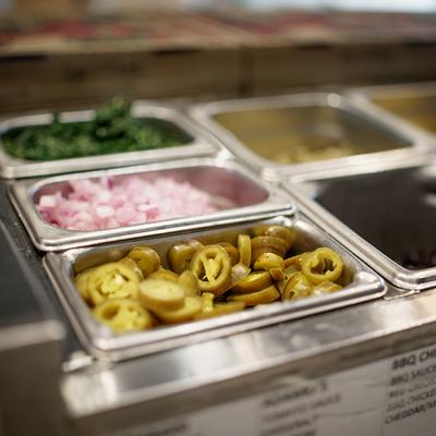 Food counter, chopped jalapeno detail