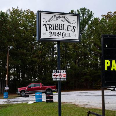 The restaurant's sign outside.