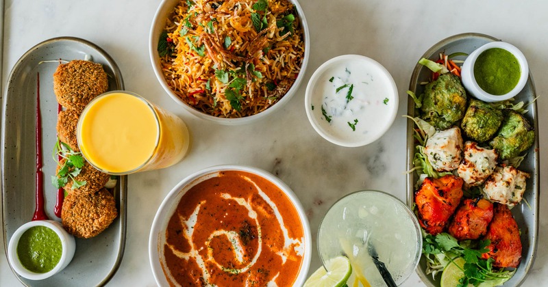 Assorted food on the table
