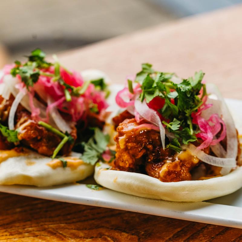 menu item 4 of 10, Spicy Fried Chicken Bao Bun (3) (S)