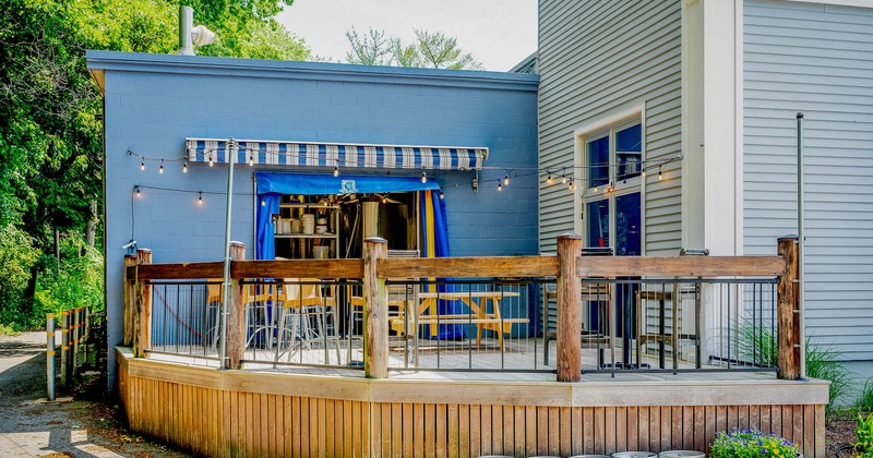 Outside, porch patio, seating area