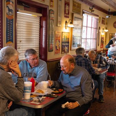 Customers dining in.