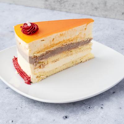 Slice of Pear Passion cake.