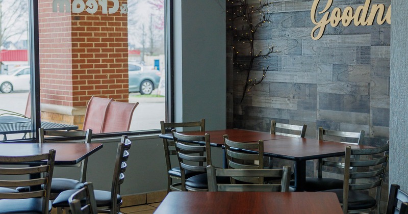 Interior, tables and chairs