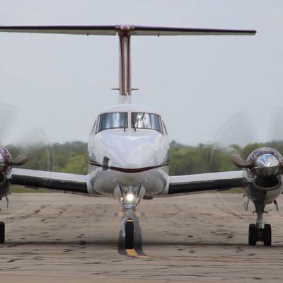 Aircraft on a runway.