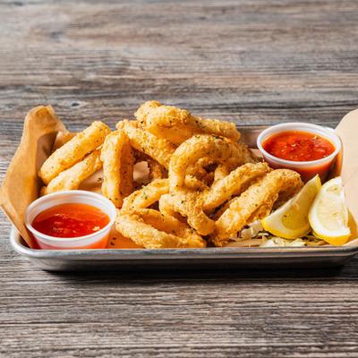 Fried calamari served with sweet chili sauce.