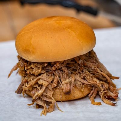 Pulled pork sandwich.
