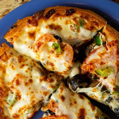 Veggie pizza, close-up.