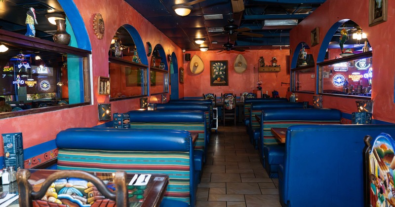 Interior, dining booths