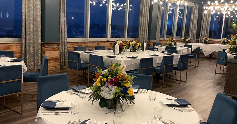 Fully set dining tables