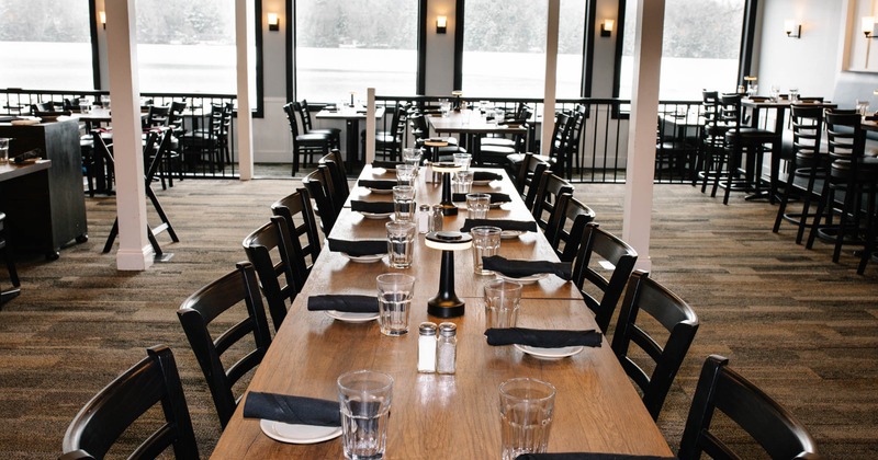Interior, set tables ready for guests