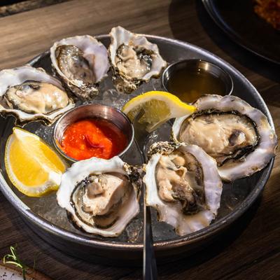 Oysters on the half shell.