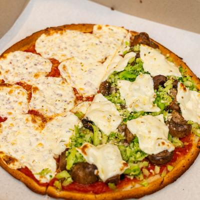 Half and half pizza.