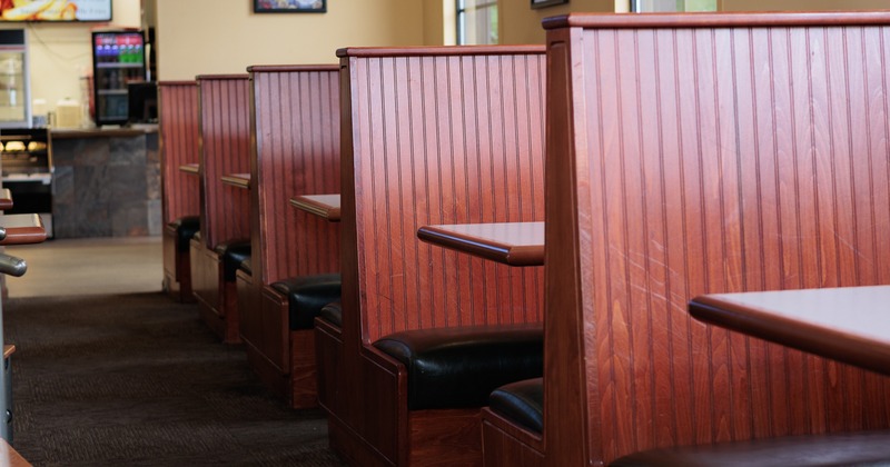 Interior, dining booths