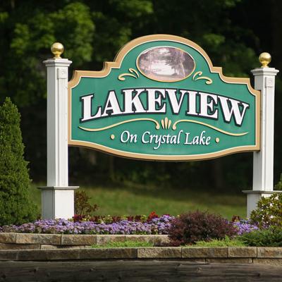 Lakeview On Crystal Lake signage.