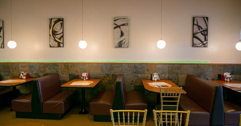 Interior, restaurant booths