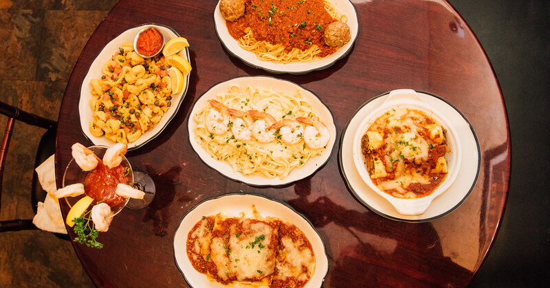 Different dishes served on the table