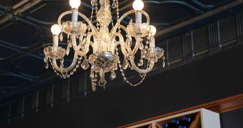 Interior, detail, chandelier