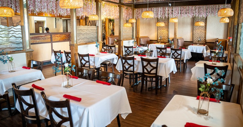 Interior, dining area, tables and seats