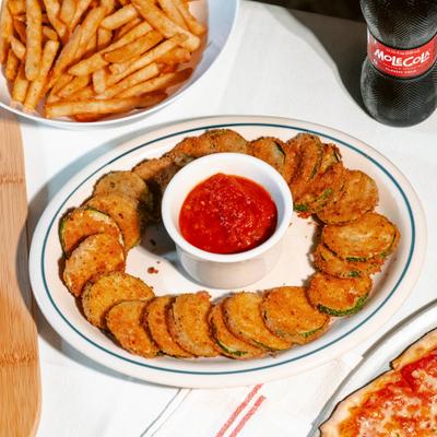 Fried Zucchini with marinara sauce.