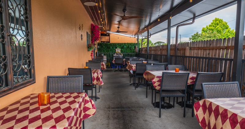 Exterior, terrace, diner tables and chairs